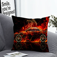 1pc Cushion Cover with Pillow Insert Double Print 38x38cm / 45x45cm Polyester Sports Car