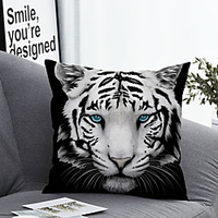 1pc Cushion Cover with Pillow Insert Double Print 38x38cm / 45x45cm Polyester Tiger