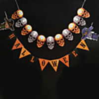1pc Halloween Decorations Halloween Entertaining / Decorative Objects Holiday Decorations Party Garden Skull Pull Flag Spider Witch Alphabet Banner Wedding Decoration