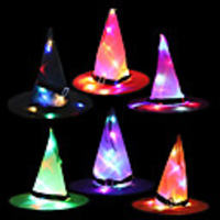 1pc Halloween Decorations Halloween Entertaining / Decorative Objects Holiday Decorations Party Garden Wedding Decoration 3734 cm Led Glowing Witch Wizard Hat