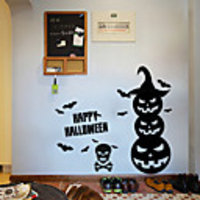 1pc Halloween Wall Stickers Pumpkin Bat Living Room Bedroom Decor Removable Wall Decal New