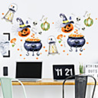1Pc Hallowmas Witch Medicine Can Wall Stickers Halloween Pumpkin Creative Home Decoration Wall Stickers
