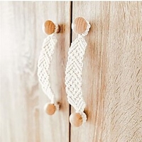 1pc Hand-woven Door Handle Drawer Wardrobe Handle Beech Solid Wood Cotton Rope Handle miniinthebox