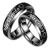 1pc hisamp;her 6mm couple ring,  stainless steel blackher weirdo andhis crazy ring men size 8