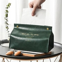 1Pc Leather Tissue Cover Black Grey Green Red miniinthebox