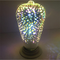 1pc ST64 Fireworks Decorative 3D E27 Edison Bulb Party Warm White Decorative Led Globe Lights AC85-265V