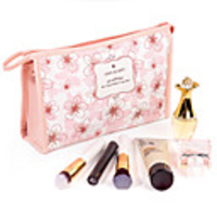 1pc Travel Organizer Cosmetic Bag Travel Toiletry Bag Large Capacity Waterproof Travel Storage Durable Floral PU Leather Portable Foldable Luggage