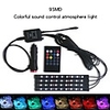 1Pcs Car RGB LED DRL Strip Light Car Floor Decorative Flexible LED Strip Atmosphere Lights Remote Controller Led Interior Lamp