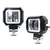 1Pcs 20W Waterproof Square LED Portable Spotlights Angel Eyes Light Bar Offroad Car Boat Led Work Light White Light White And Blue Light