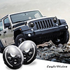 1Pcs 7 Inch Round Black Cree LED Headlight High Low Beam 150W 15000IMS with 4LED Light Bulbs Compatible with Jeep Wrangler JK TJ LJ CJ Hummber H1 H2 (Pair)