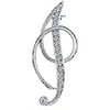 1pcs a to z 26 english letters silver plated metal clear aaa crystal lapel pin brooches collar (1pcs-i)