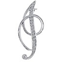 1pcs a to z 26 english letters silver plated metal clear aaa crystal lapel pin brooches collar (1pcs-i)
