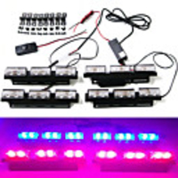 1Pcs Automotive LED Flashing Light Red And Blue Strobe Light 12V Truck Warning Light One Drag Four-lane Light