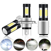 1pcs H4 BA20D H6M P15D Motorcycle Headlight Moto Led Bulbs COB 4SMD Moto Hi Lo Lamp Fog Lights Scooter Accessories Headlamp 6000K miniinthebox