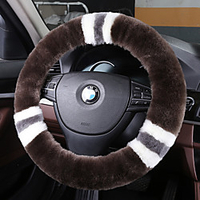1Pcs Individuation Womens Winter Fashion Wool Fur Soft Furry Steering Wheel Covers Fuzz Warm Non-slip Car Decoration Long Hair Fit 15 to 17 inch miniinthebox