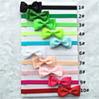 1pcs Infant Unisex Active Solid Colored Bow Hair Accessories White / Black / Purple One-Size