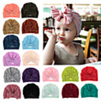 1pcs Infant Unisex Active Solid Colored Bow Hats Caps White / Black / Blue One-Size