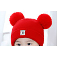 1pcs Infant Unisex Basic Dog Animal Knitting Cotton Hats Caps Blue / Red / Yellow One-Size