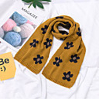 1pcs Kids / Toddler Unisex Sweet Black Floral Floral Style Acrylic Scarves Black / Purple / Yellow One-Size