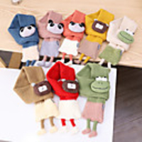 1pcs Kids Unisex Active Cartoon Faux Fur Scarves Blue / Red / Yellow