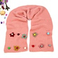 1pcs Kids Unisex Active Floral Knitting Scarves White / Black / Red One-Size