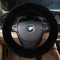 1Pcs Set Womens Winter Fashion Wool Fur Soft Furry Steering Wheel Covers Fluffy Cover Fuzz Warm Non-slip Car Decoration Long Hair Interior Accessories for Women Fit 15 to 17 inch miniinthebox