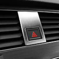 1PCS Stainless Steel Car Interior Double Flash Light Emergency Light Button Frame Decoration Cover Trim For VW Golf 7 2014 2015