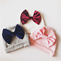 1pcs Toddler / Infant Unisex Active Solid Colored Bow Hats Caps White / Blushing Pink / Gray One-Size