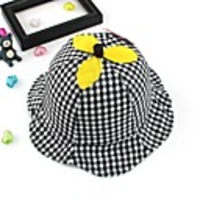 1pcs Toddler Unisex Active Black Check Cotton Hats Caps Black / Blushing Pink One-Size