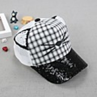 1pcs Toddler Unisex Active Black Color Block Cotton Hats Caps Black / Silver One-Size