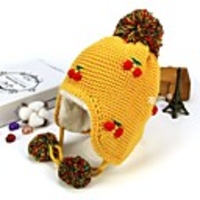 1pcs Toddler Unisex Active Cartoon Embroidered / Knitted Acrylic / Roman Knit Hats Caps Red / Yellow / Blushing Pink One-Size