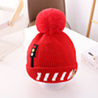 1pcs Toddler Unisex Active Cartoon Knitted Roman Knit Hats Caps Black / Red / Yellow