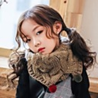 1pcs Toddler Unisex Active Color Block Faux Fur Scarves White / Black / Red One-Size