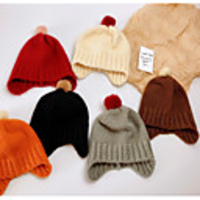 1pcs Toddler Unisex Active Solid Colored Bow / Knitted Roman Knit Hats Caps Black / Wine / Orange