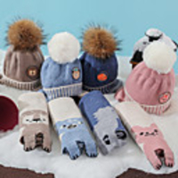 1pcs Toddler Unisex Active Striped Bow / Knitted Acrylic Hats Caps Blue / Blushing Pink / Light Brown