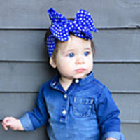 1pcs Toddler Unisex Sweet Floral Bow Hair Accessories White / Black / Blue One-Size