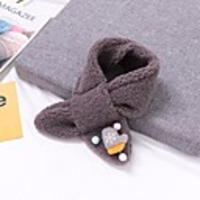 1pcs Toddler Unisex Sweet Solid Colored Polyester Scarves Dark Gray One-Size
