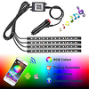 1set Car RGB LED Neon Interior Light Lamp Strip Decorative 124 LED Atmosphere Lights Wireless Phone APP Control For Android IOS 12V