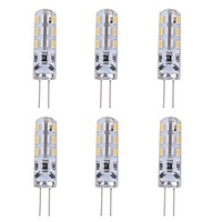 1W G4 Bi-pin LED Bulb Light 24 SMD 3014 Red Blue Green Decorative Atmosphere Lighting DC 12V (6 Pcs) miniinthebox
