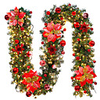 1X 2.7M Christmas Cane PVC Encrypted Christmas Wreath Arrangement Christmas Led String For Home Hotel Shopping Mall Stove Bedroom Layout Xmas Party Decoration AA Battery Power (Come without Battery)