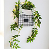 1X 2M 20 LED Artificial Plants String Light Green Leaf With Flower Ivy Vine Fairy Light String Leaves Lamp Garland DIY Hanging Home Indoor Decor Lighting AA Battery Power (come without battery)