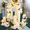 1X 2M 20LEDs Artificial Pink Cherry Blossoms Flower LED Fairy String Lights AA Battery Powered For Wedding Xmas New Year Party Home Decor Garland Warm White Lighting (Come Without Battery)