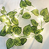 1X 2M Artificial Silk Green Ivy Leaf Vine LED String Lights For Home Wedding Xmas Party Hanging Garland Flexible String AA Battery Power Lighting (Come without Battery)