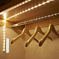 1X 2M SMD2835 LED Under Cabinet Light IP65 LED Flexible Strip Led Lamp With Wireless PIR Motion Sensor Flexible Ribbon Light For Kitchen Stairs Wardrobe Bed Side Lighting AAA Battery Power