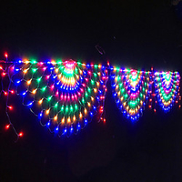 1X 3.5M 3 Peacock Mesh Net Led String Lights Colorful Outdoor Fairy Garland For Wedding Christmas Wedding New Year Party Decoration AC110V 120V 220V 230V EU US Plug IP65 Waterproof miniinthebox