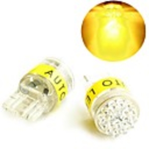 2 Amber LED Refractor Car Bulbs with 24 LED