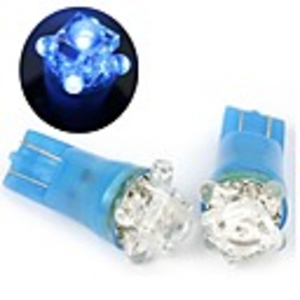 2 Blue LED T10 Car Bulbs with 5 LED