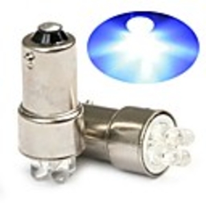 2 Blue LED T4W Car Bulbs with 4 LED