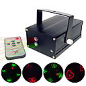 2-Colors Mini Stage Laser Light with Five Cute Characters Projecting and Remote Control,  Up to 10 Different Effects(QW143)