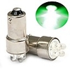 2 Green LED T4W Car Bulbs with 4 LED